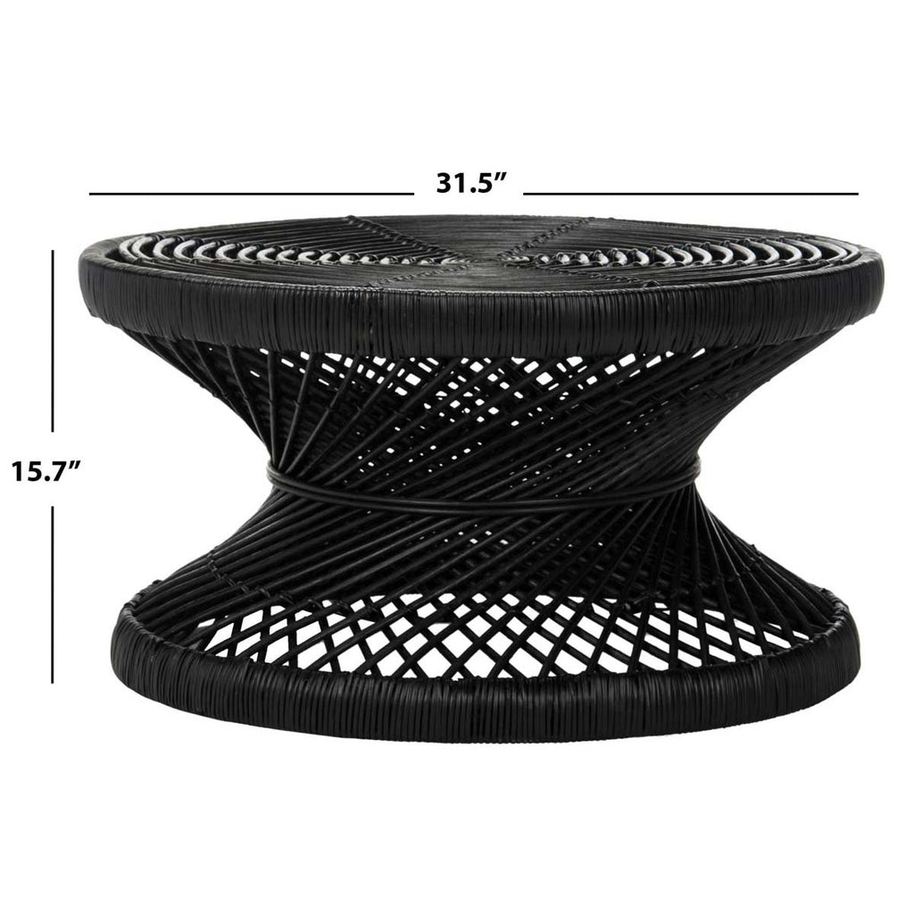Safavieh Grimson Large Bowed Coffee Table - Black