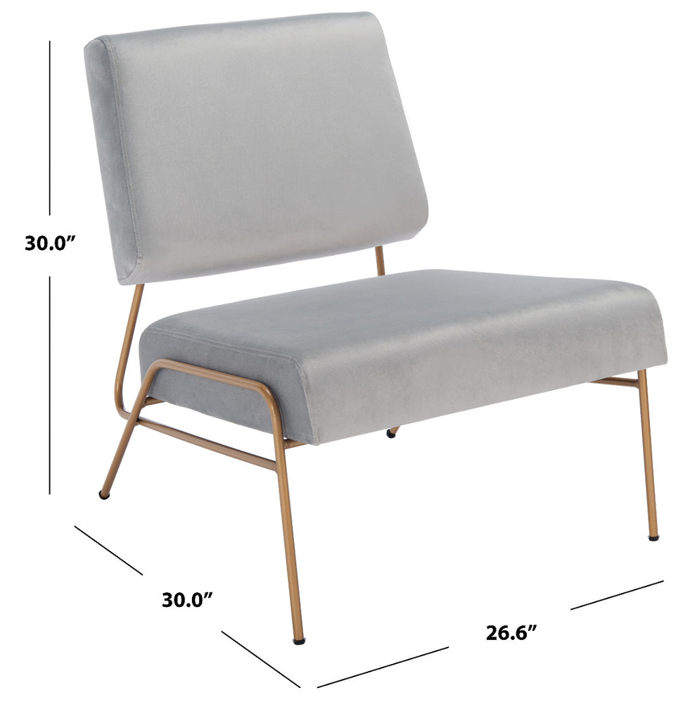 Safavieh Romilly Velvet Accent Chair - Grey / Gold