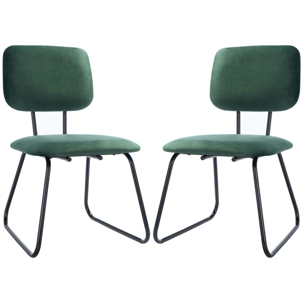 Safavieh Chavelle Side Chair - Malachite Green / Black (Set of 2)