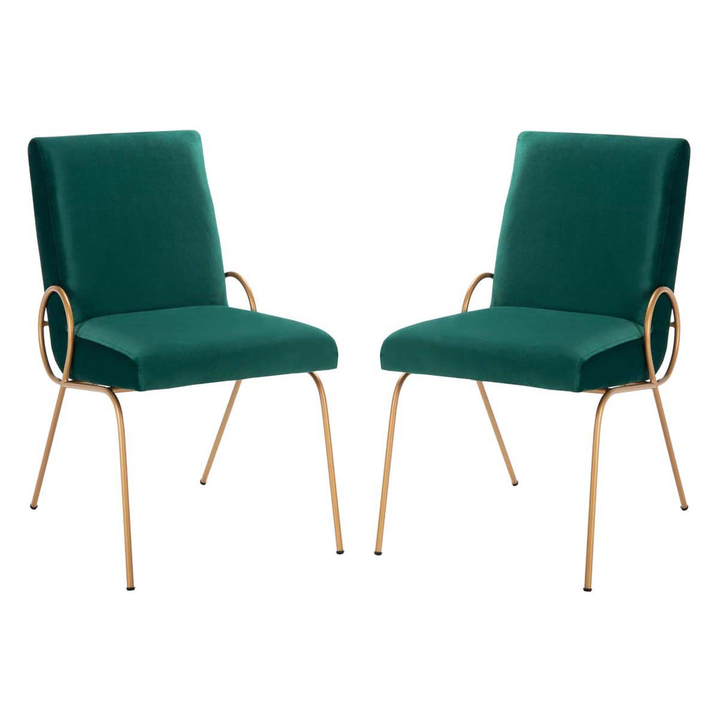 Safavieh Fanlia Side Chair - Emerald / Gold (Set of 2)