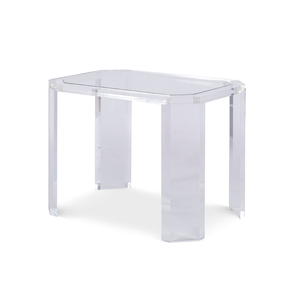 Phoenix Chairside Table - Glass Top
