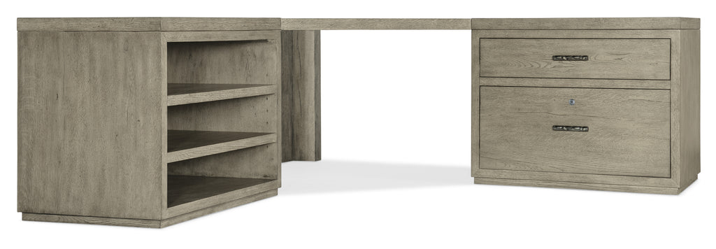 Linville Falls Corner Desk with Lateral File and Open Desk Cabinet | Hooker Furniture - 6150-10936-85
