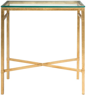 Safavieh Couture Viggo Antique Gold Glass Side Table - Gold / Glass