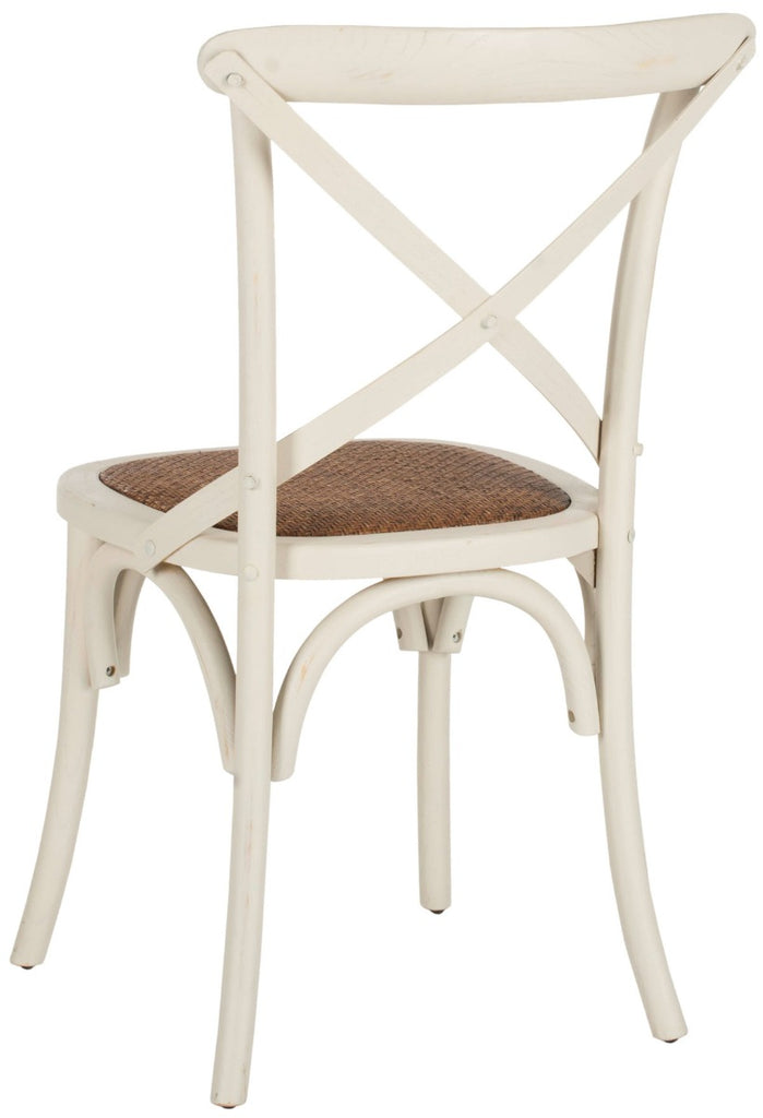Safavieh Franklin 18''H X Back Farmhouse Chair - Antique White (Set of 2)