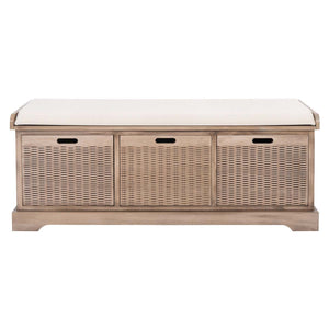 Safavieh Landers 3 Drawer/Cushion Storage Bench - Sand