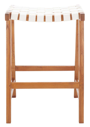 Safavieh Abreu Rectangle Counter Stool - White/Natural