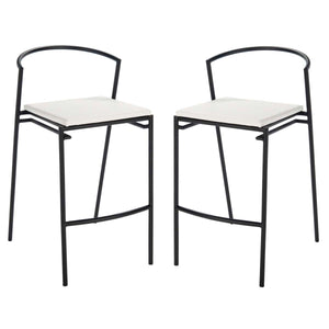 Safavieh Knightley Counter Stool-White/Black (Set of 2)