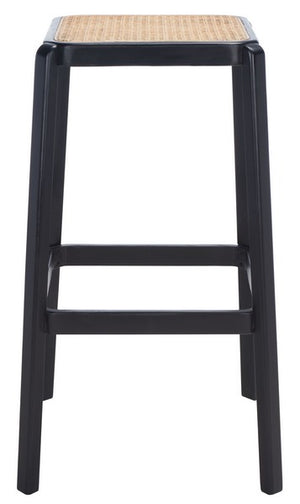 Safavieh Silus Backless Cane Bar Stool - Black / Natural
