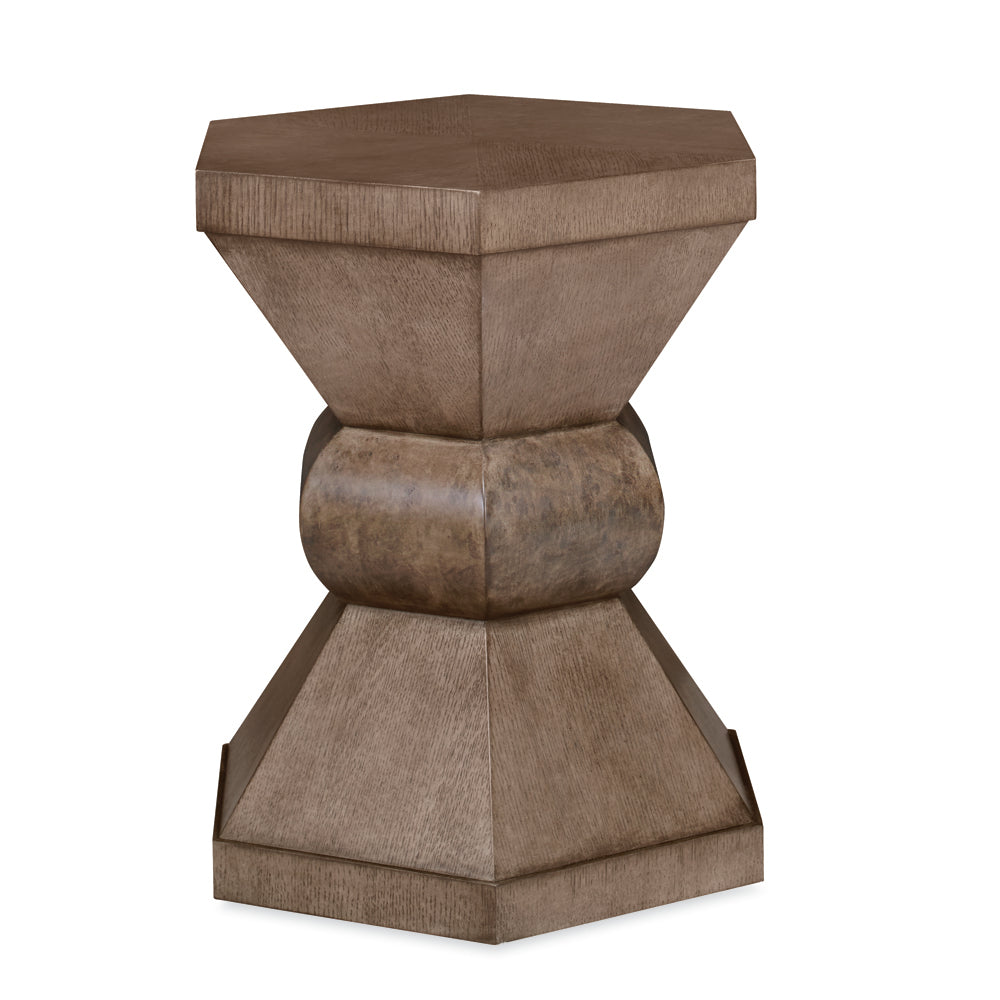 Hexagonal Chairside Table (Grey;Timber Grey)