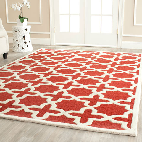 Safavieh Cambridge Rug Collection CAM125L - Rust / Ivory