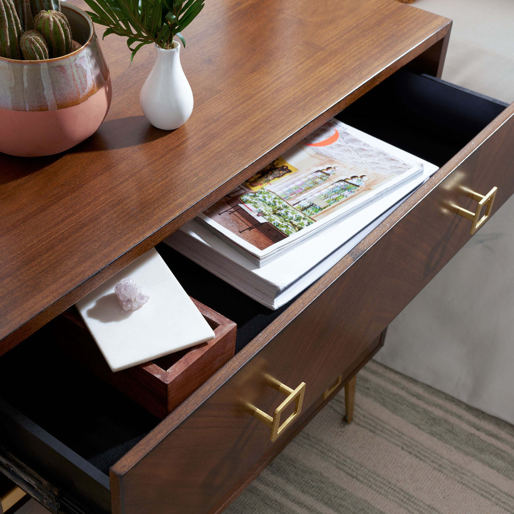 Safavieh Katia 3 Drawer Chest - Walnut/Gold