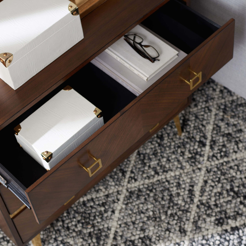 Safavieh Katia 3 Drawer Chest - Walnut/Gold