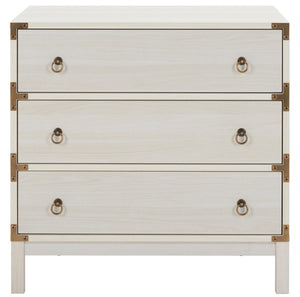 Safavieh Galio 3 Drawer Chest, White / Gold
