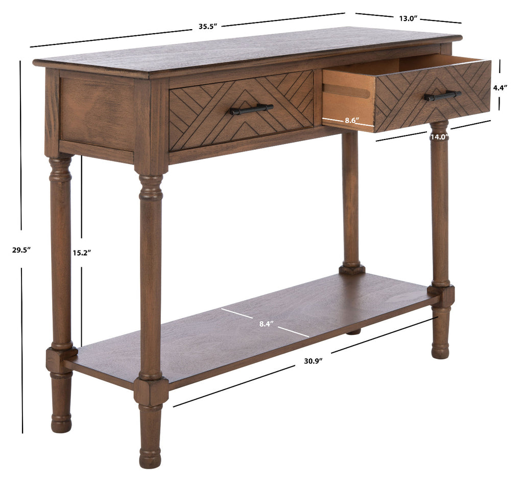 Safavieh Peyton 2 Drawer Console Table-Brown