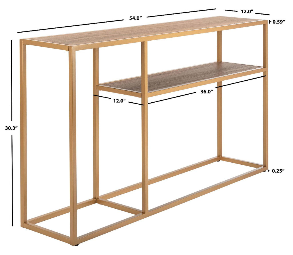 Safavieh Octavia Console Table - Walnut/Gold