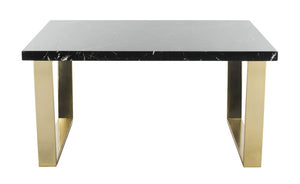 Safavieh Carmen Square Coffee Table - Black Marble Veneer/Brass Leg