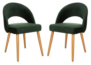 Safavieh Giani Retro Dining Chair-Malachite Green/Gold (Set of 2)