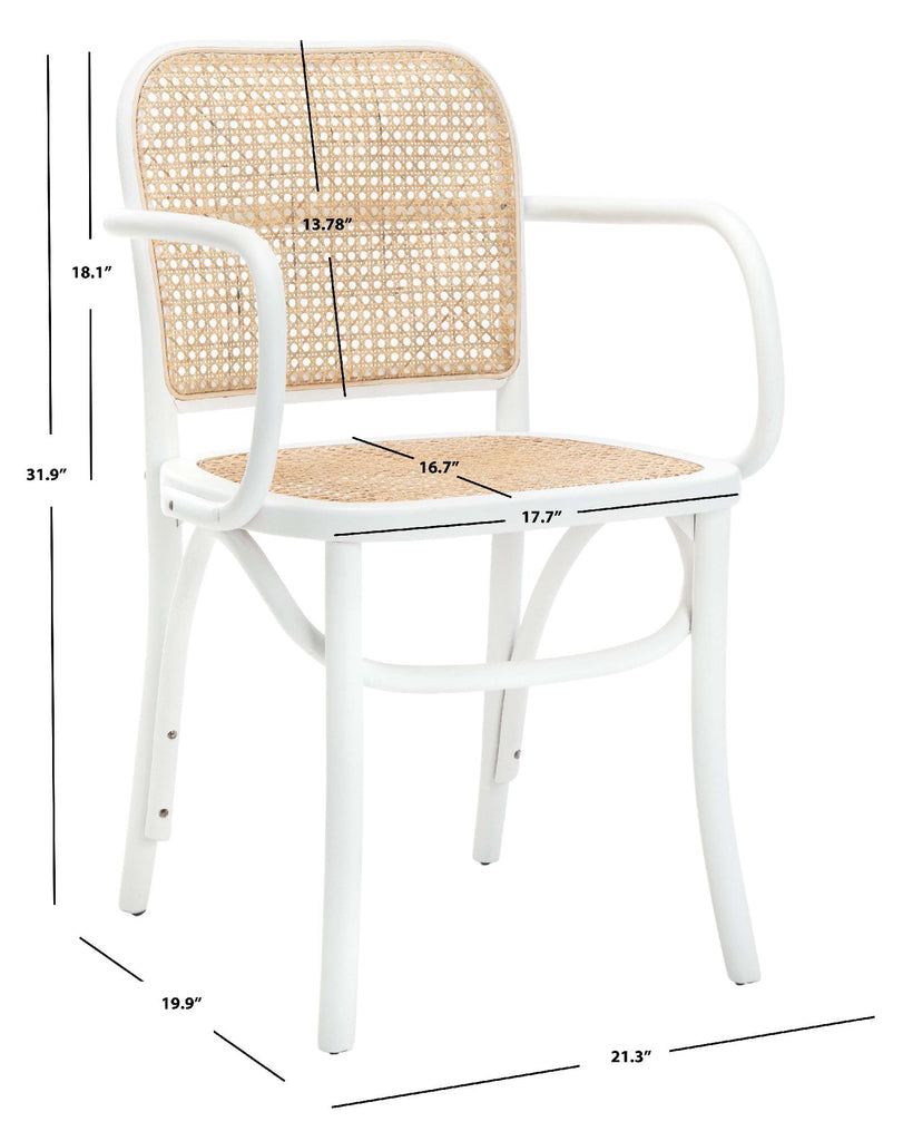Safavieh Keiko Cane Dining Chair White/Natural