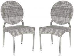 Safavieh Valdez Indoor-Outdoor French Bistro Stacking Side Chair - Grey (Set of 2)