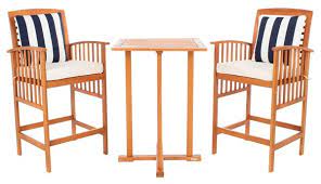 Safavieh Pate 3 Pc Bar 39.8-Inch H Table Bistro Set - Natural/Beige
