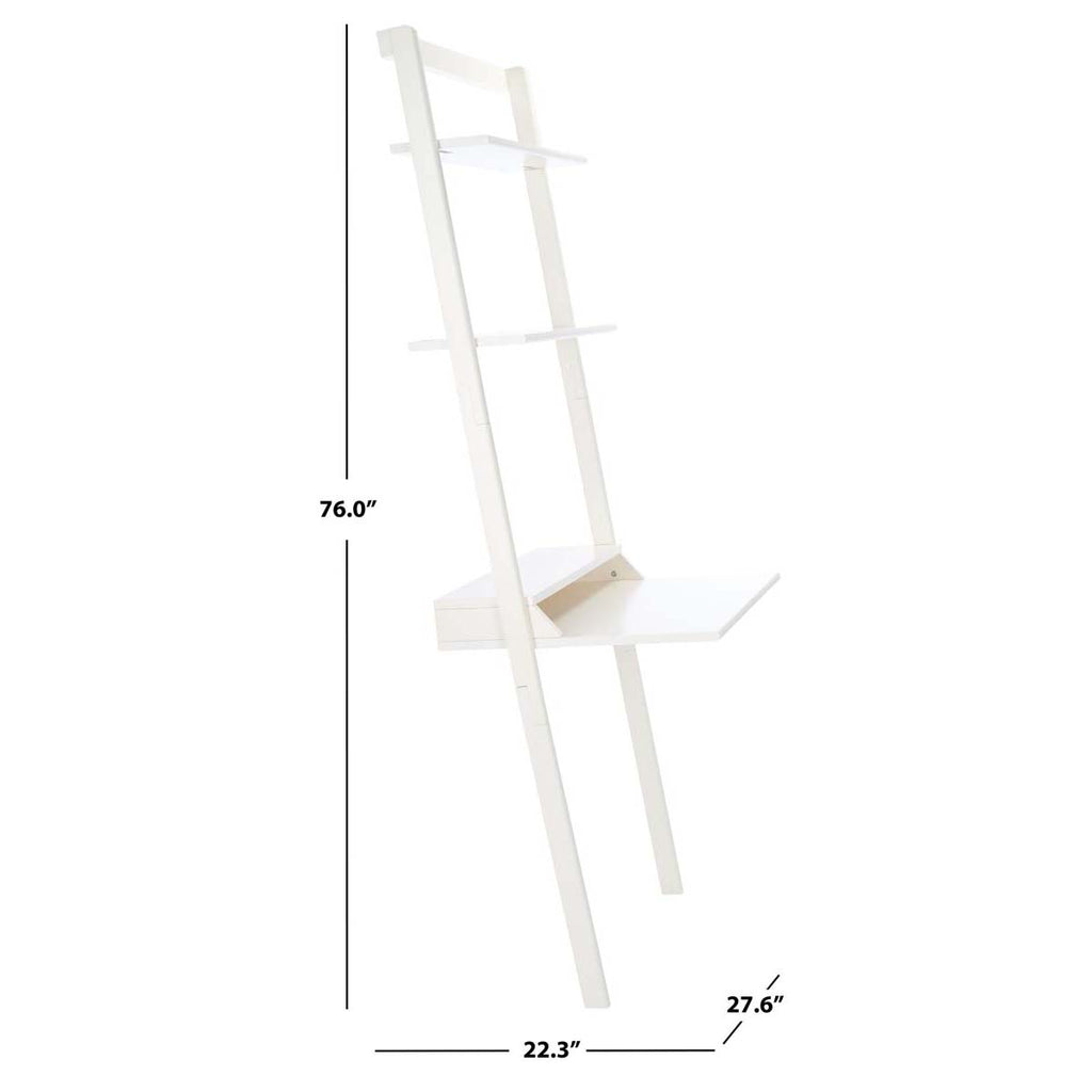 Safavieh Pamella 2 Shelf Leaning Desk-White