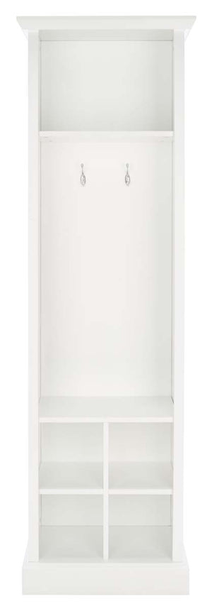 Safavieh Surrey 6 Shelf 2 Hook Bottom Storage Hall Tree - White
