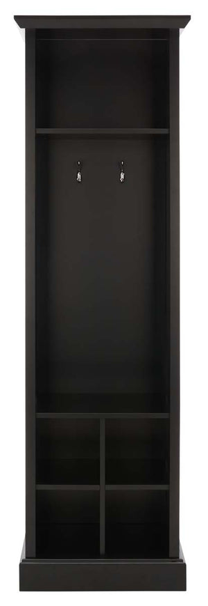Safavieh Surrey 6 Shelf 2 Hook Bottom Storage Hall Tree - Black