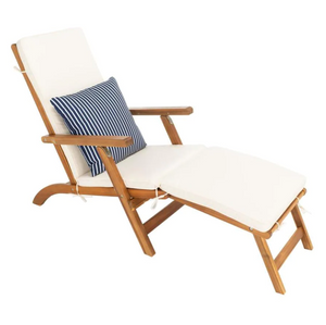 Safavieh Palmdale Lounge Chair - Natural/Beige/Nvywht