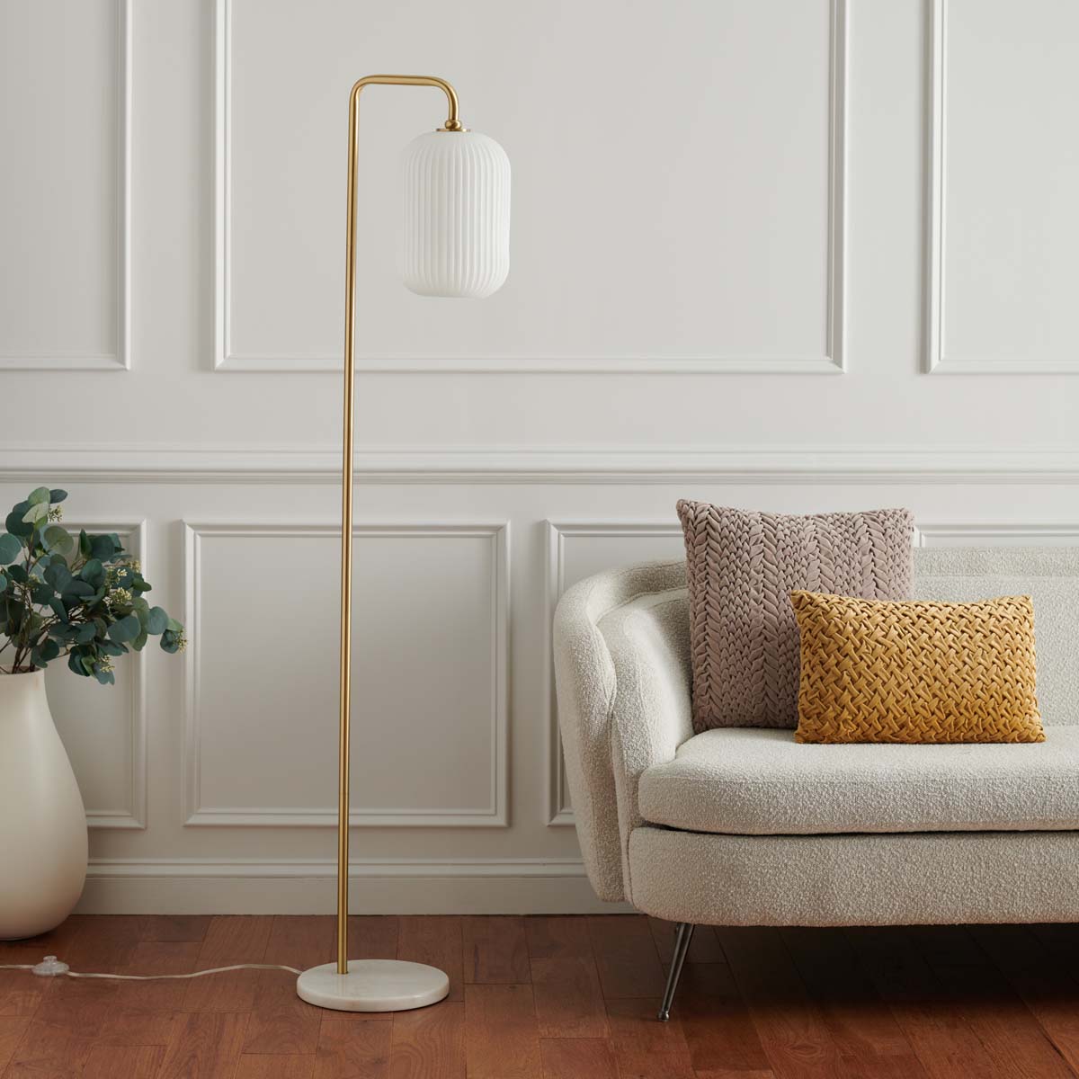 Safavieh Santina Floor Lamp - Gold/White Marble – Safavieh Home