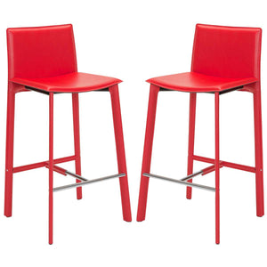 Safavieh Janet Bar Stool-Red (Set of 2)