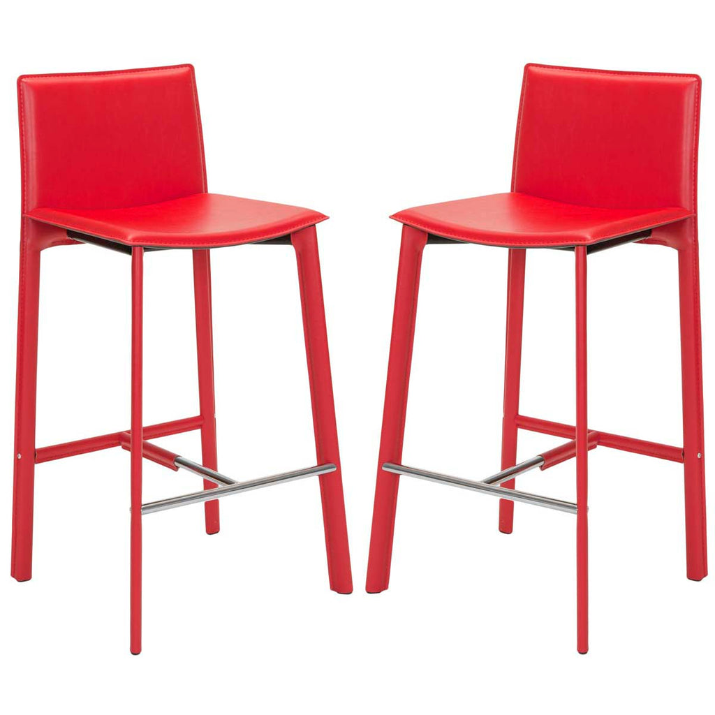 Safavieh Janet Bar Stool-Red (Set of 2)