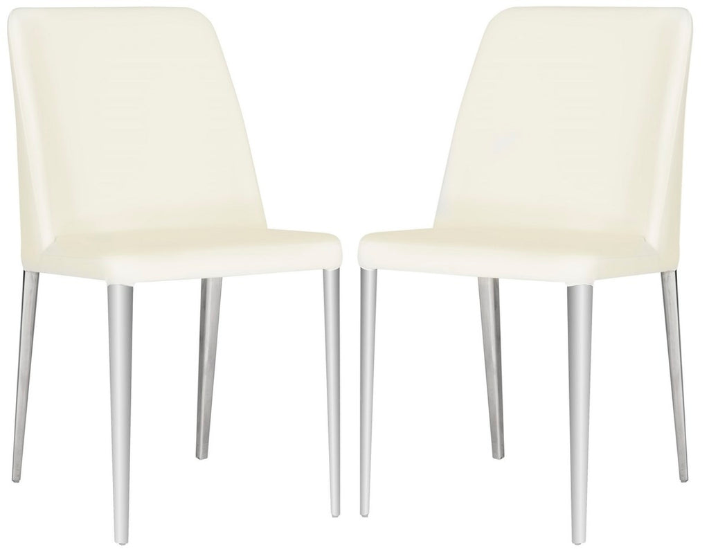 Safavieh Baltic 18'' H Leather Side Chair - White (Set of 2)