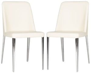 Safavieh Baltic 18'' H Leather Side Chair - Buttercream (Set of 2)