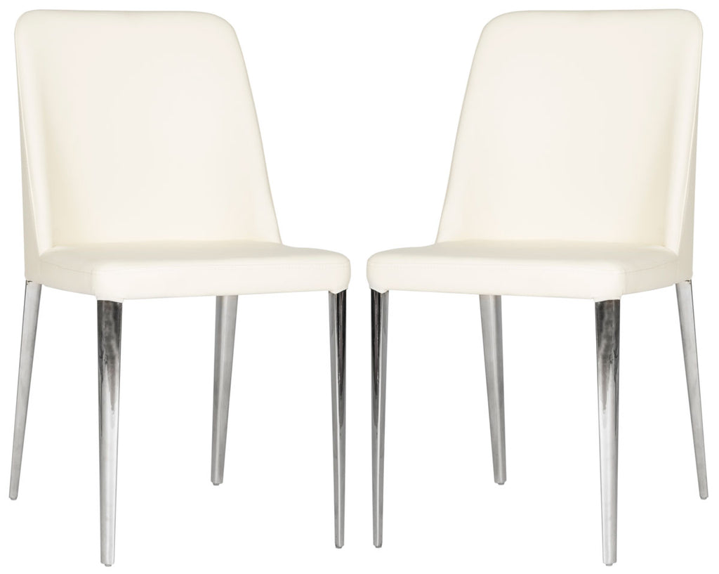 Safavieh Baltic 18'' H Leather Side Chair - Buttercream (Set of 2)