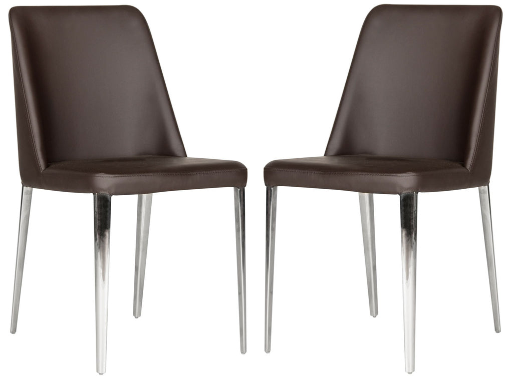 Safavieh Baltic 18'' H Leather Side Chair - Brown (Set of 2)