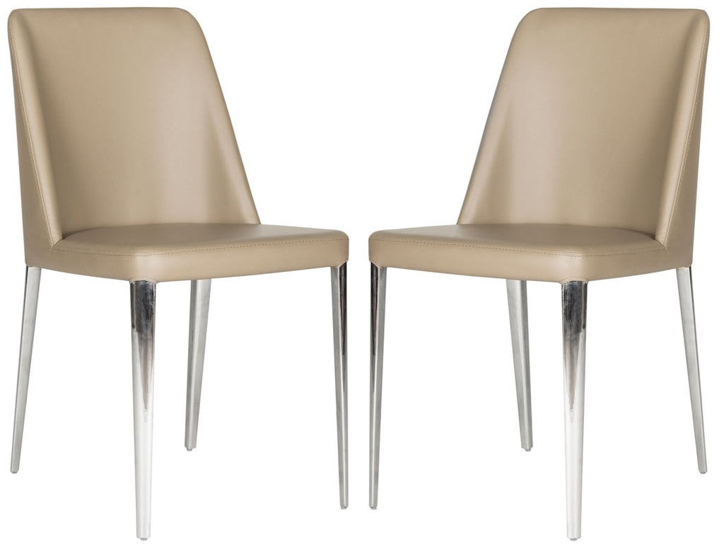 Safavieh Baltic 18'' H Leather Side Chair - Taupe (Set of 2)