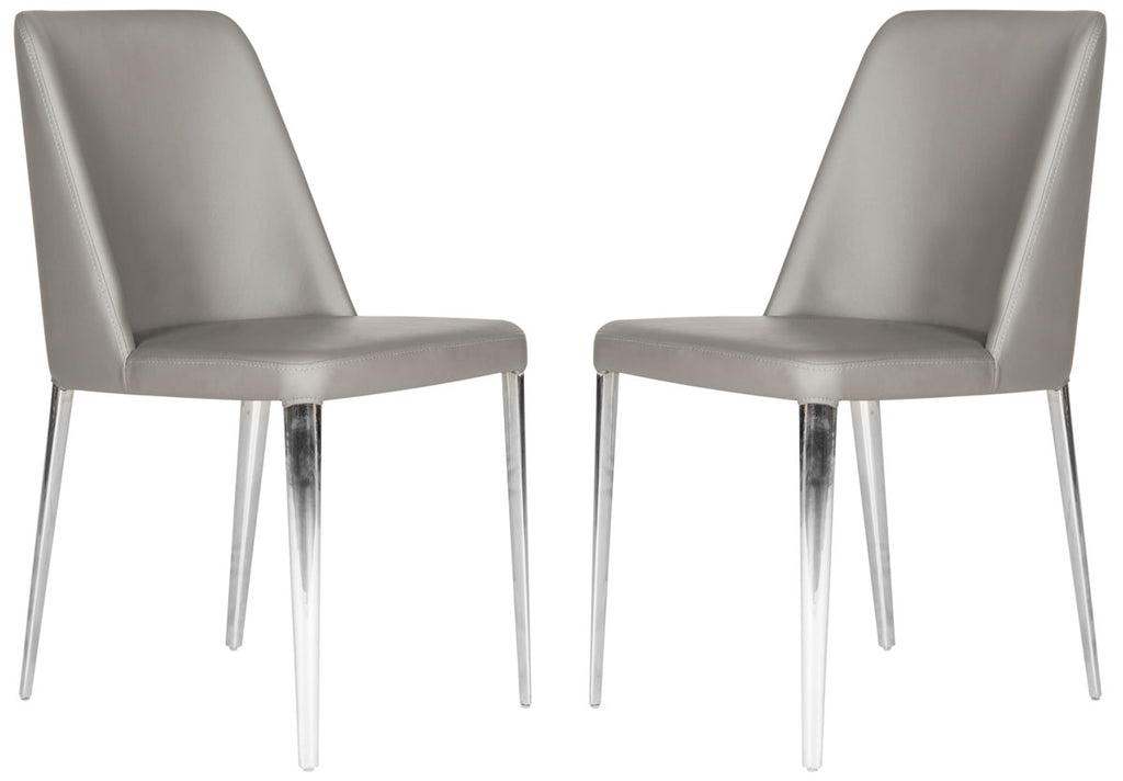 Safavieh Baltic 18'' H Leather Side Chair - Grey (Set of 2)