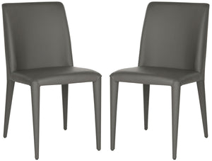 Safavieh Garretson 18'' Leather Side Chair-Grey (Set of 2)