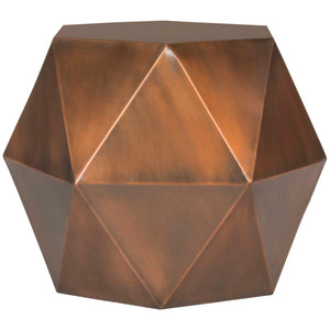 Safavieh Astrid Faceted Side Table - Copper