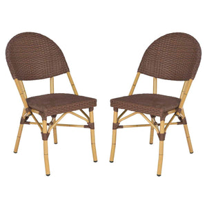 Safavieh Barrow Indoor-Outdoor  Armchair  - Brown (Set of 2)