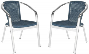 Safavieh Wrangell Indoor-Outdoor Stacking Armchair  - Teal (Set of 2)