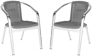 Safavieh Wrangell Indoor-Outdoor Stacking Armchair  - Grey (Set of 2)