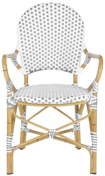 Safavieh Hooper Indoor-Outdoor Stacking Arm Chair - Grey/White/Light Brown (Set of 2)