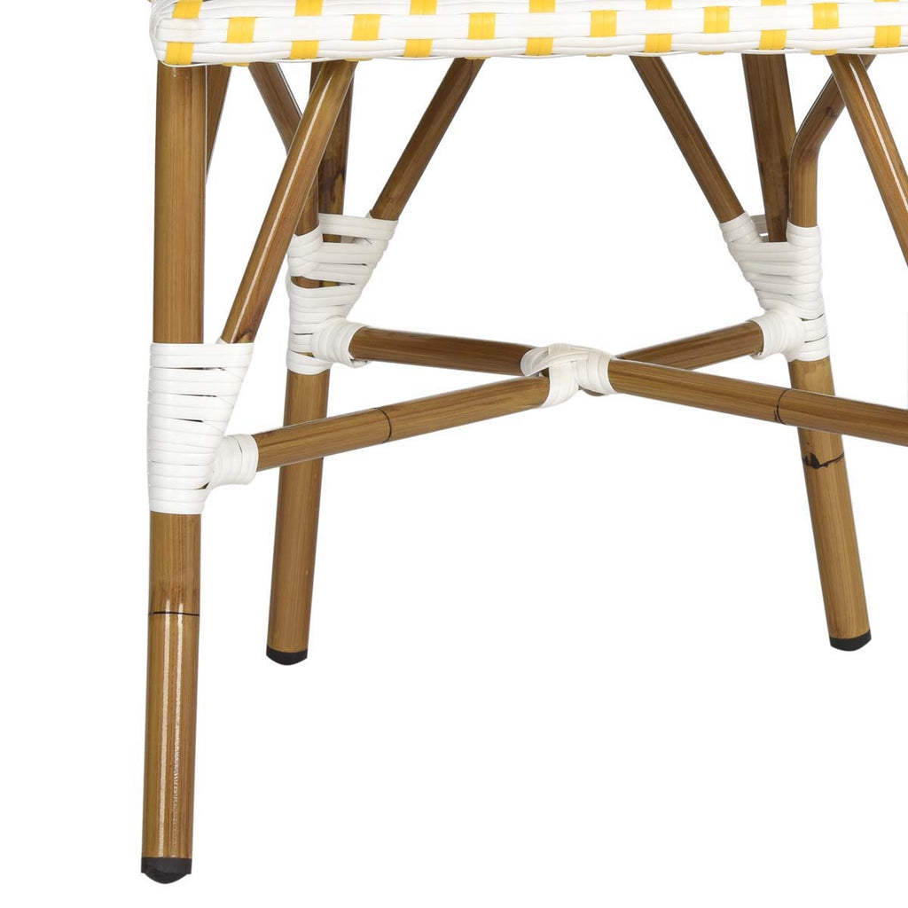 Safavieh Salcha Indoor-Outdoor French Bistro Side Chair - Yellow/White/Light Brown (Set of 2)