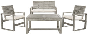 Safavieh Ozark 4 Pc Outdoor Living Set - Grey Wash
