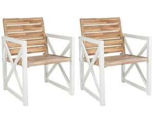 Safavieh Irina Armchair - White/Oak (Set of 2)