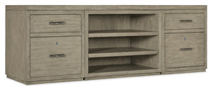 Linville Falls 84" Credenza with Two Files and Open Desk Cabinet | Hooker Furniture - 6150-10918-85