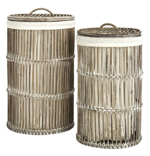 Safavieh Libby Rattan Storage Hamper With Liner - White
