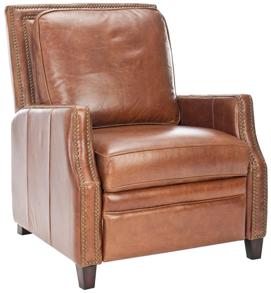 Safavieh Couture Buddy Leather Recliner - Coffee