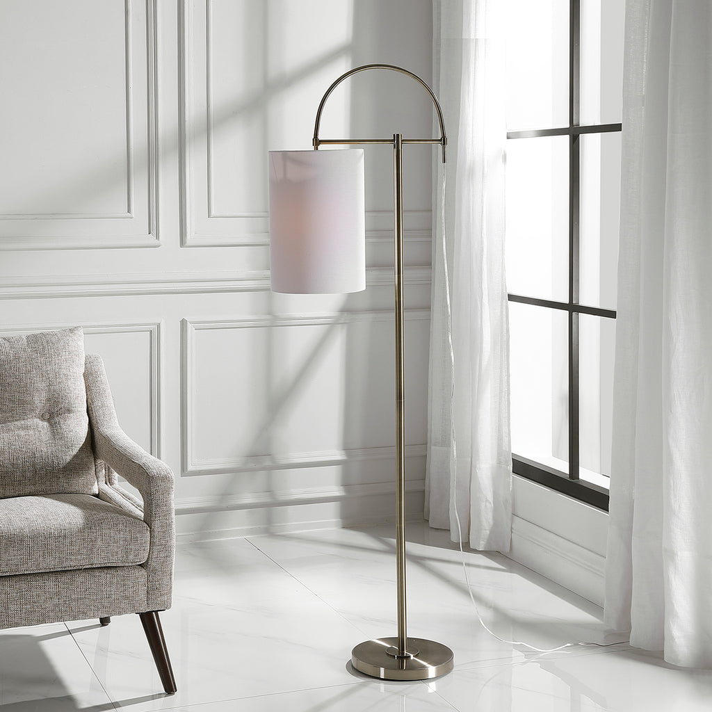Home Decor Arc Style Base Finished In An Antique Brushed Brass Floor Lamp